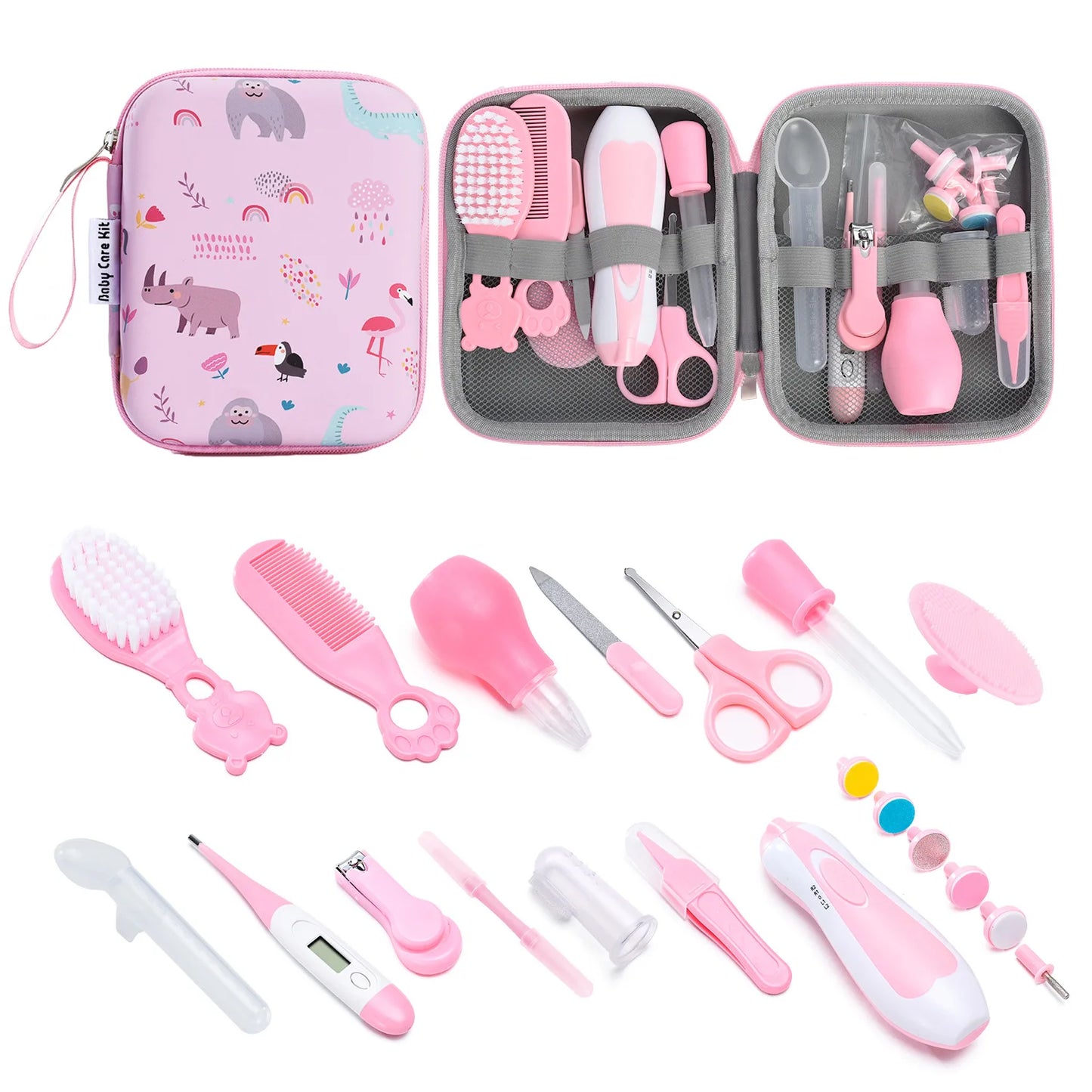 13/20PCS Baby Grooming and Health Kit Safety Care Set Newborn Nursery Health Care Set with Hair Comb Nail Trimmer Nose Cleaner