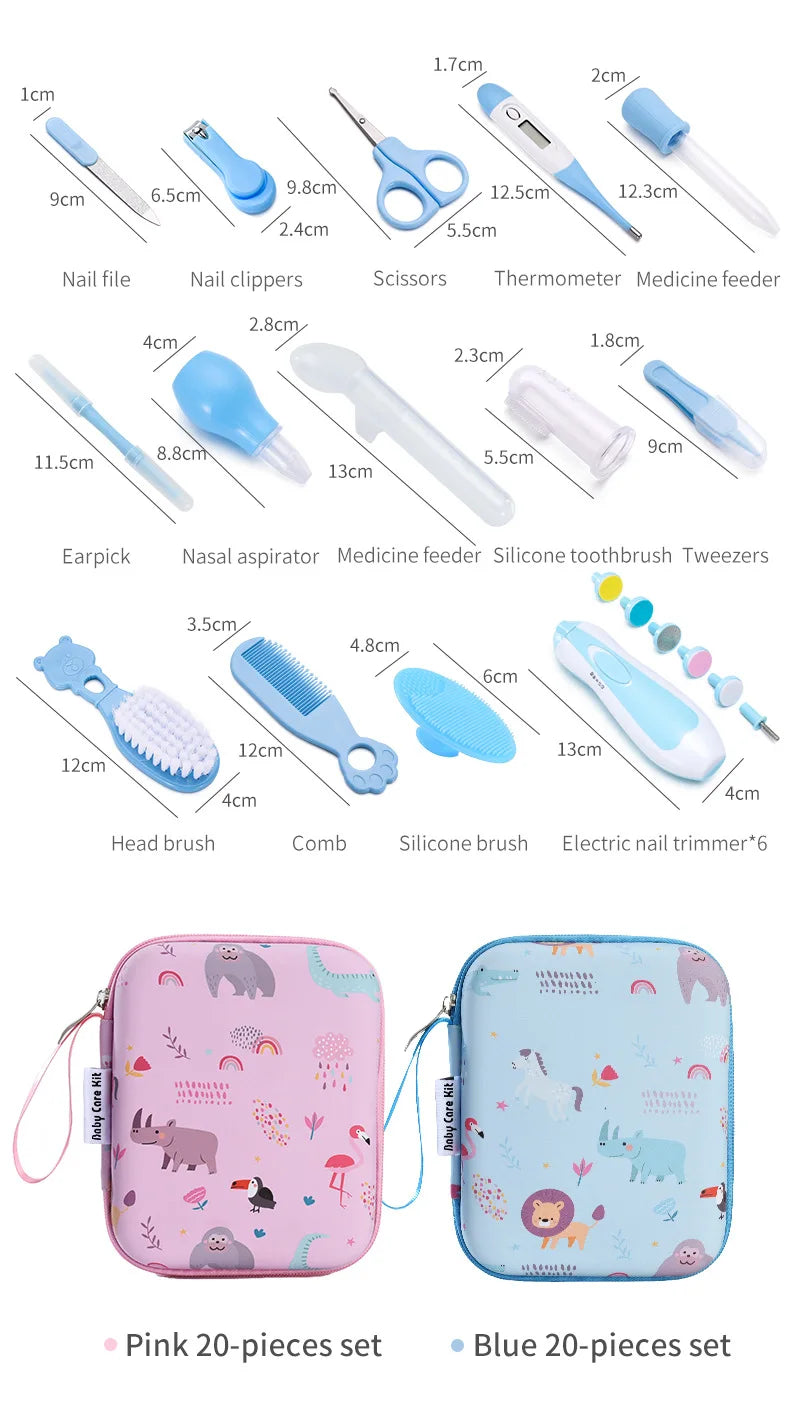 13/20PCS Baby Grooming and Health Kit Safety Care Set Newborn Nursery Health Care Set with Hair Comb Nail Trimmer Nose Cleaner