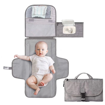 Portable Diaper Changing Pad Waterproof Travel Changing Kit Baby Travel Outdoor Changing Pad Baby Shower Gift Gray